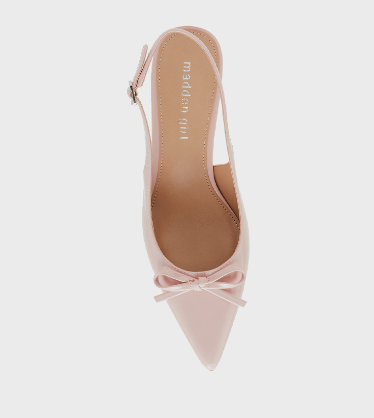 VOGUE Bow Detail Pointed Toe Slingback Pumps