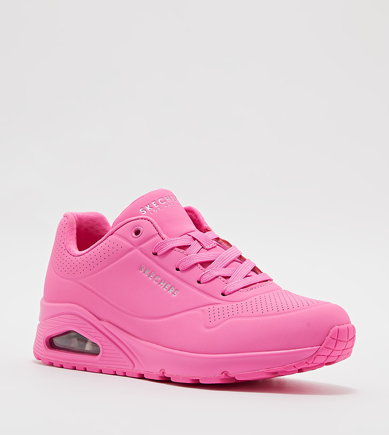 Buy Skechers UNO Logo Detail Lace Up Sneakers In Pink 6thStreet UAE