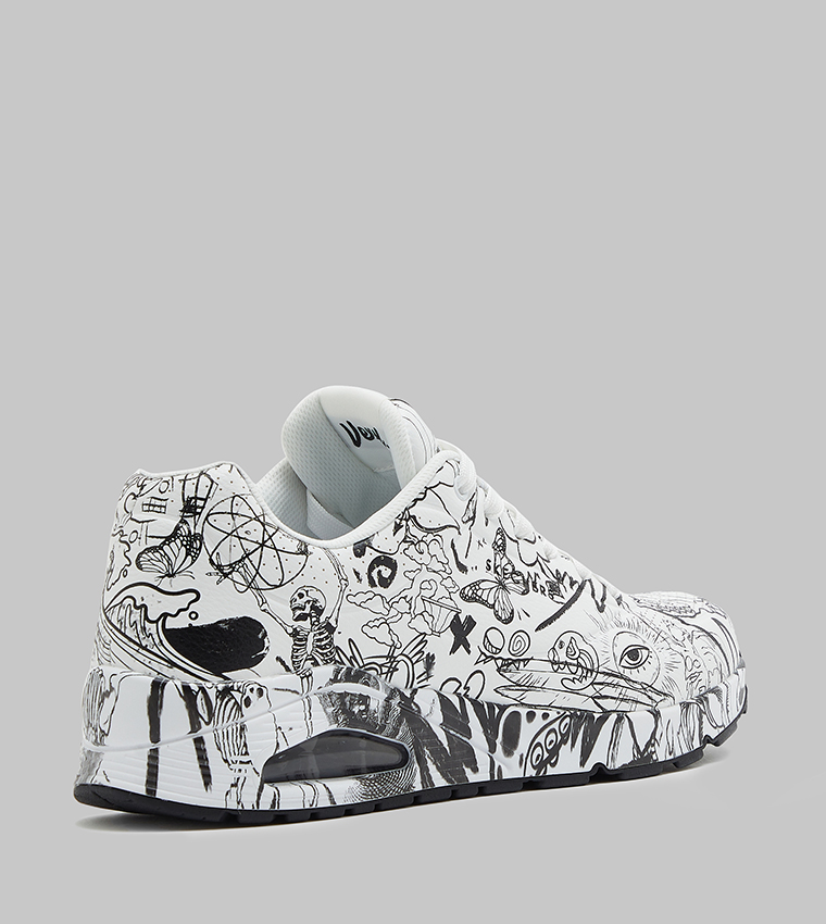 UNO Printed Lace-Up Sneakers
