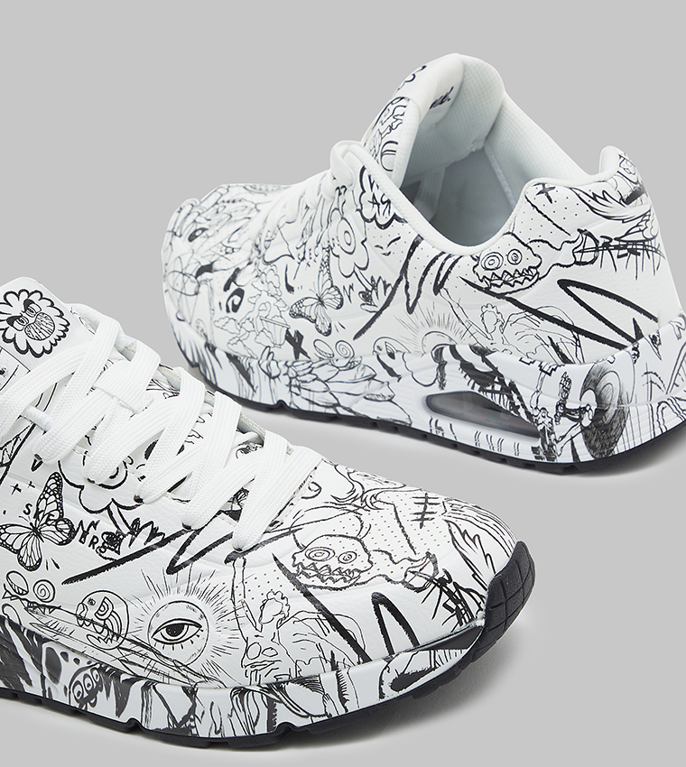 UNO Printed Lace-Up Sneakers