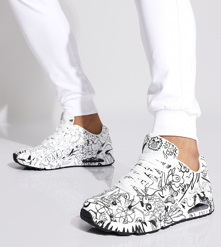 UNO Printed Lace-Up Sneakers