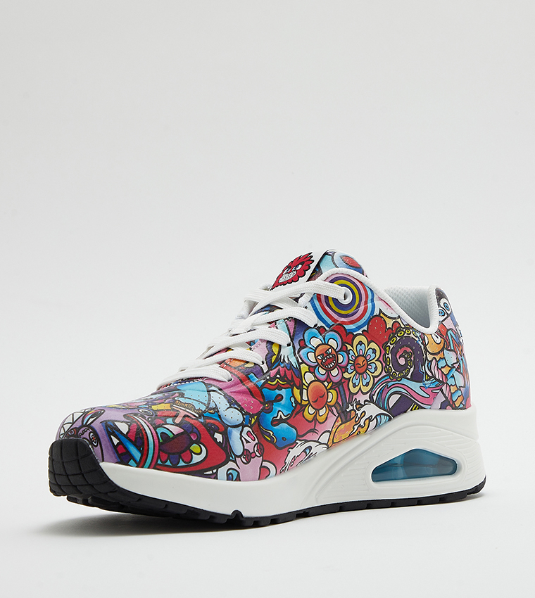 UNO Printed Lace-Up Sneakers