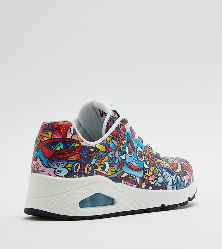 UNO Printed Lace-Up Sneakers