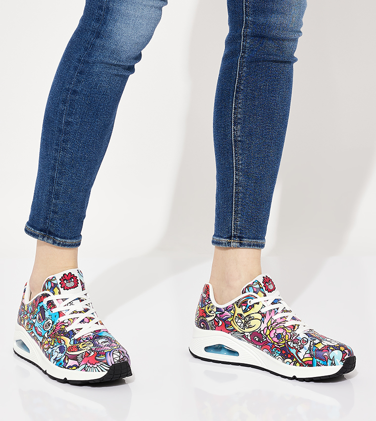 UNO Printed Lace-Up Sneakers