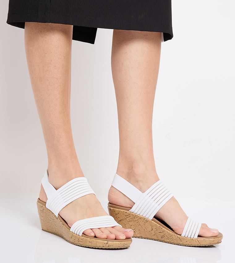 BEVERLEE Open Toe Slingback Wedges