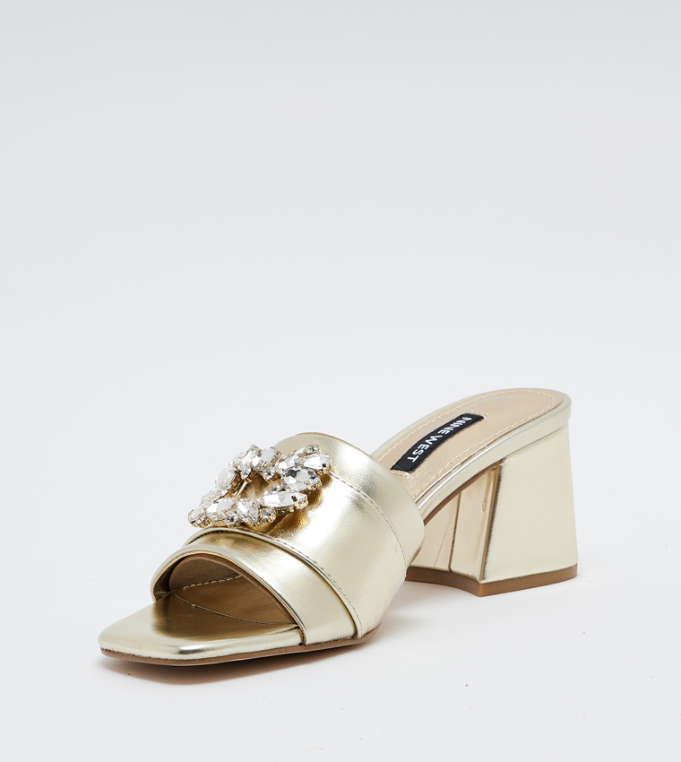 GALLA Embellished Block Heel Sandals