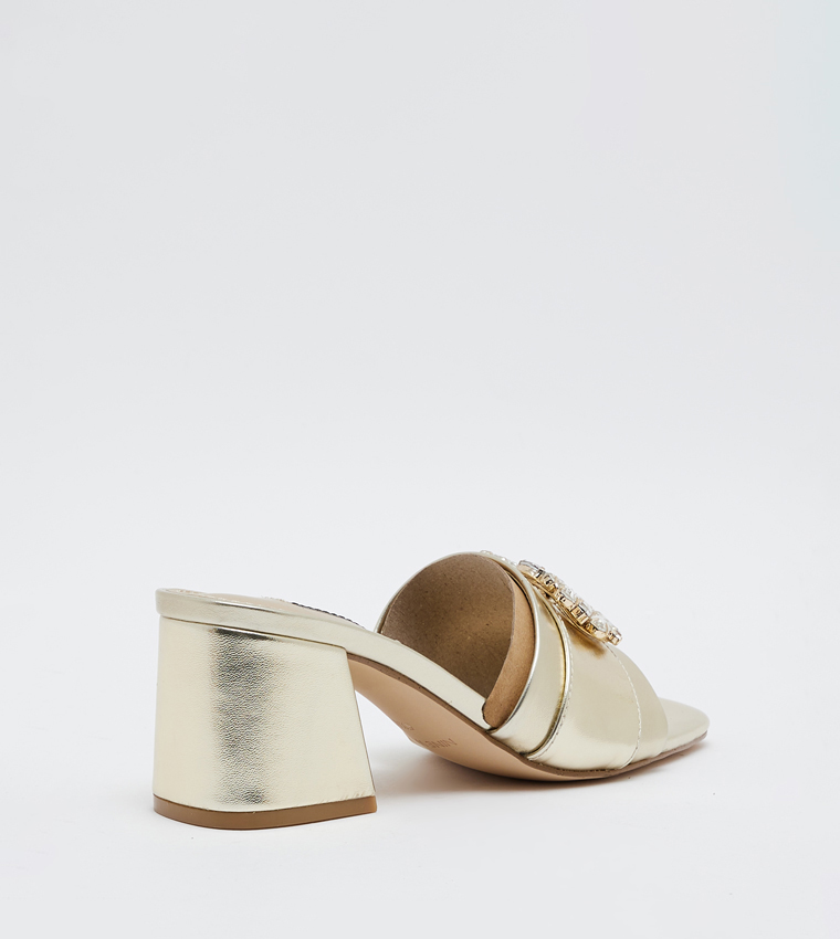GALLA Embellished Block Heel Sandals