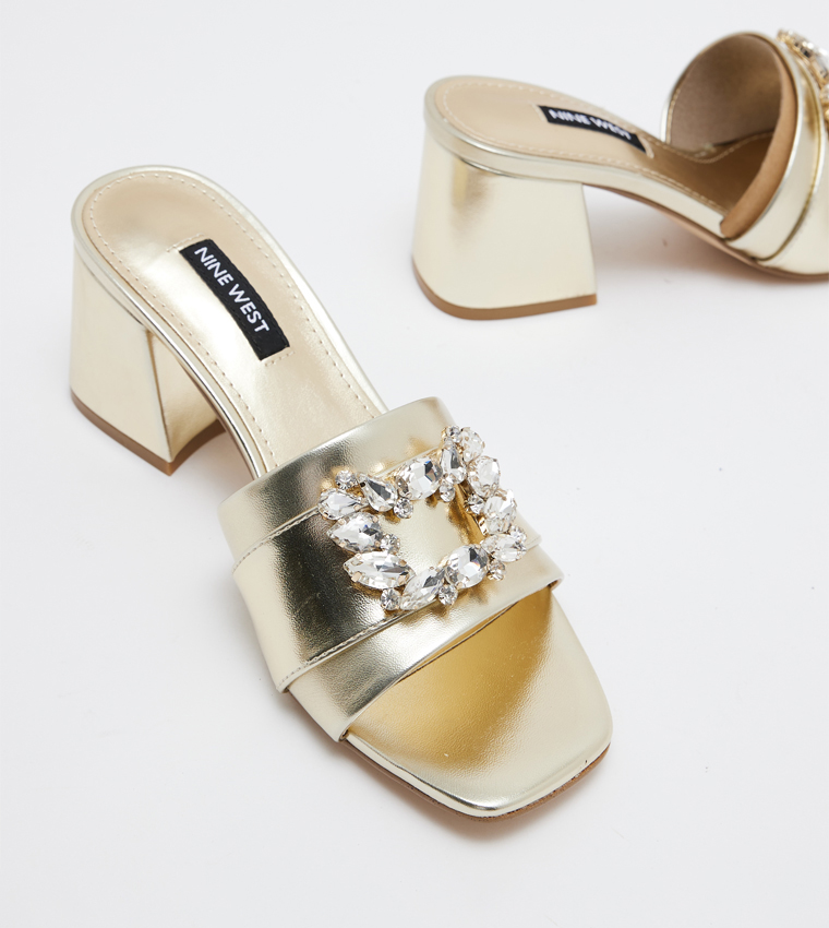 GALLA Embellished Block Heel Sandals