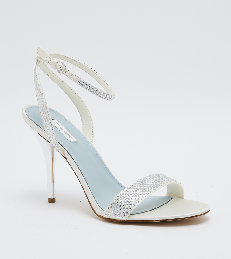 Buy Nine West FISCOO Embellished Ankle Strap Heel Sandals In Ivory 6thStreet UAE