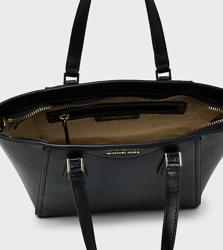 TARYN Textured Zip Closure Tote Bag