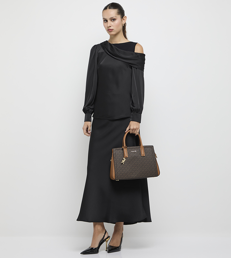 LAILA Logo Monogram Satchel Bag