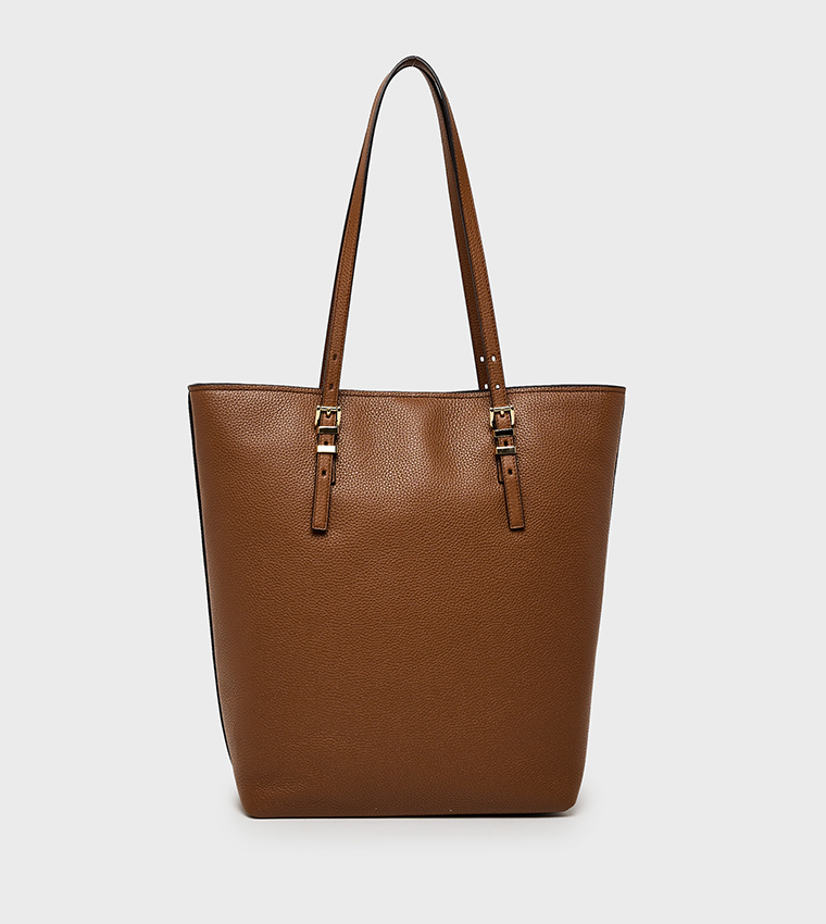 QUINN Textured Zip Closure Tote Bag