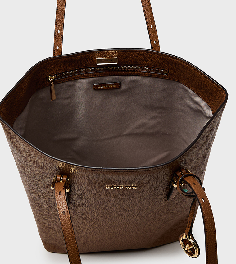 QUINN Textured Zip Closure Tote Bag