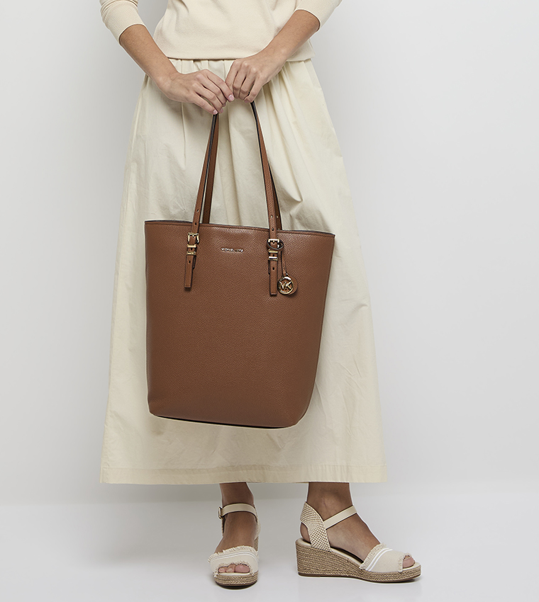 QUINN Textured Zip Closure Tote Bag
