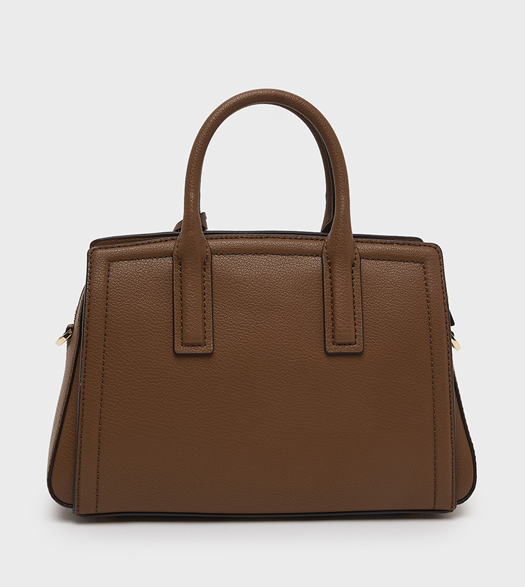 LAILA Textured Zip Closure Satchel Bag