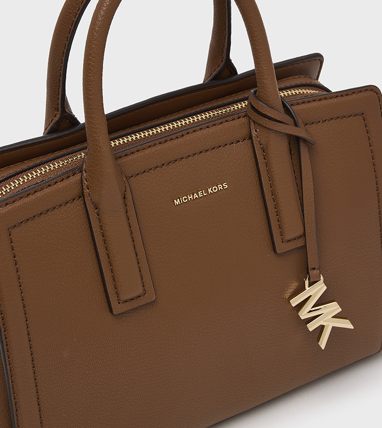 LAILA Textured Zip Closure Satchel Bag