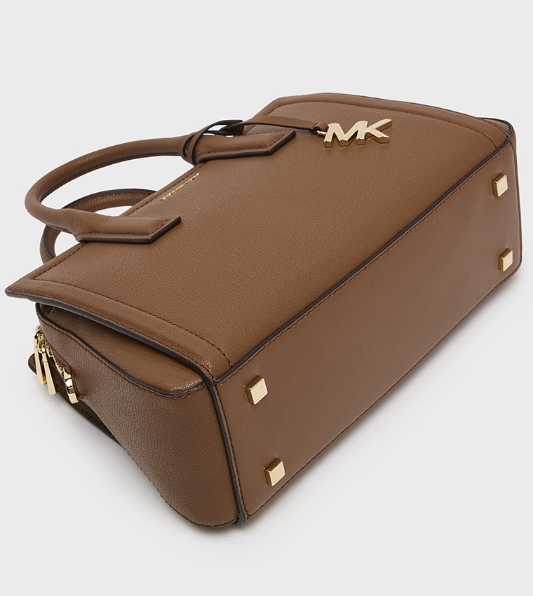 LAILA Textured Zip Closure Satchel Bag