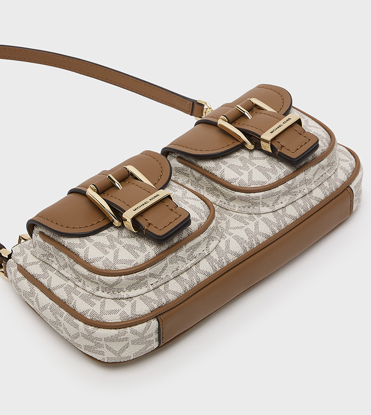 ZOE Monogram Patterned Front Pocket Shoulder Bag