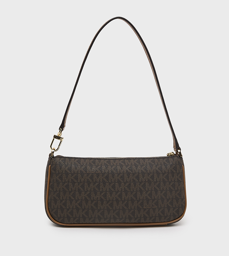 ZOE Monogram Patterned Front Pocket Shoulder Bag