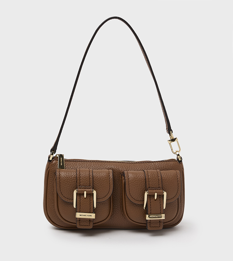 ZOE Textured Front Pocket Shoulder Bag