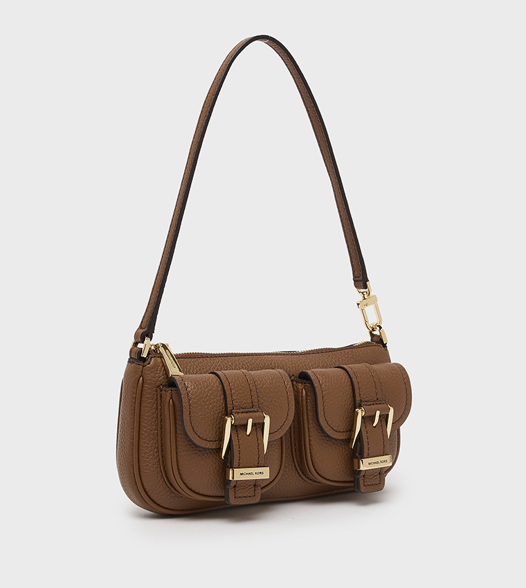 ZOE Textured Front Pocket Shoulder Bag