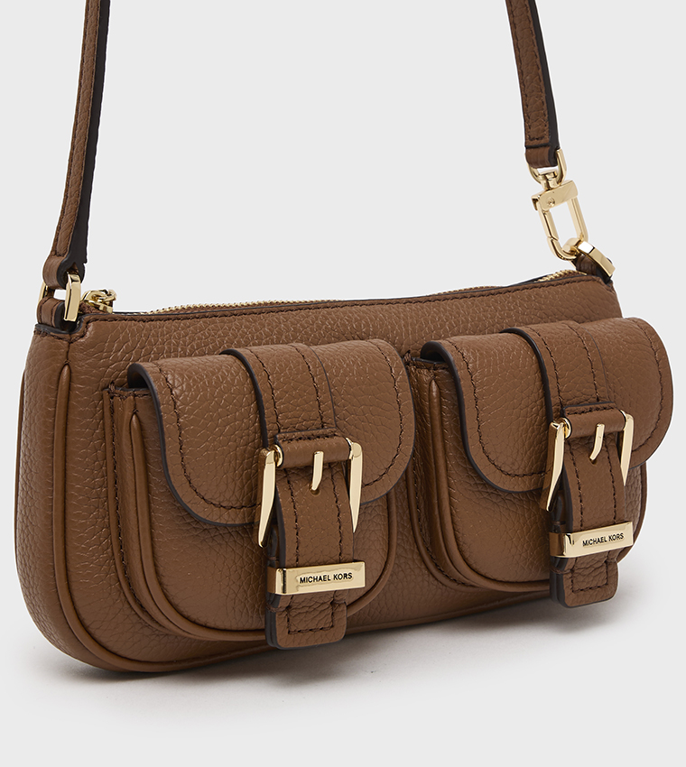 ZOE Textured Front Pocket Shoulder Bag