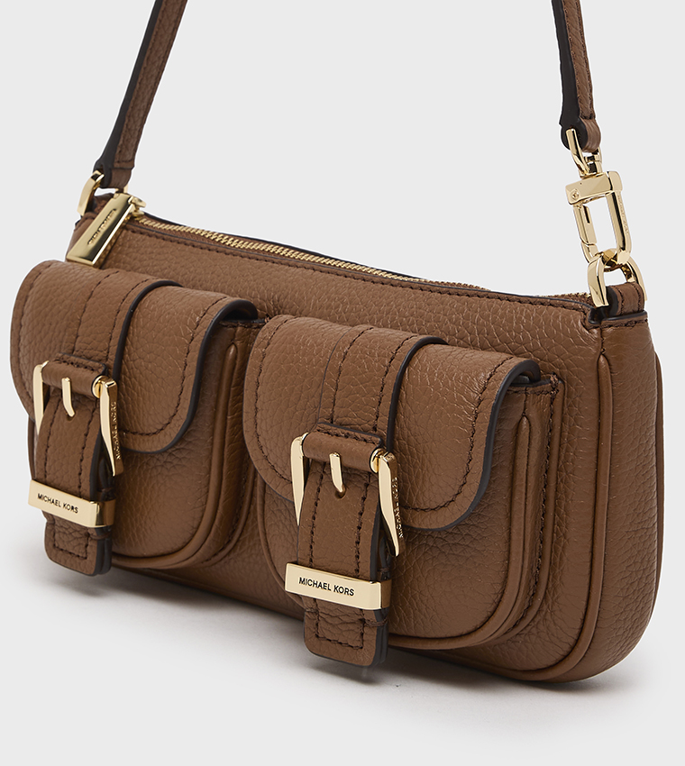 ZOE Textured Front Pocket Shoulder Bag