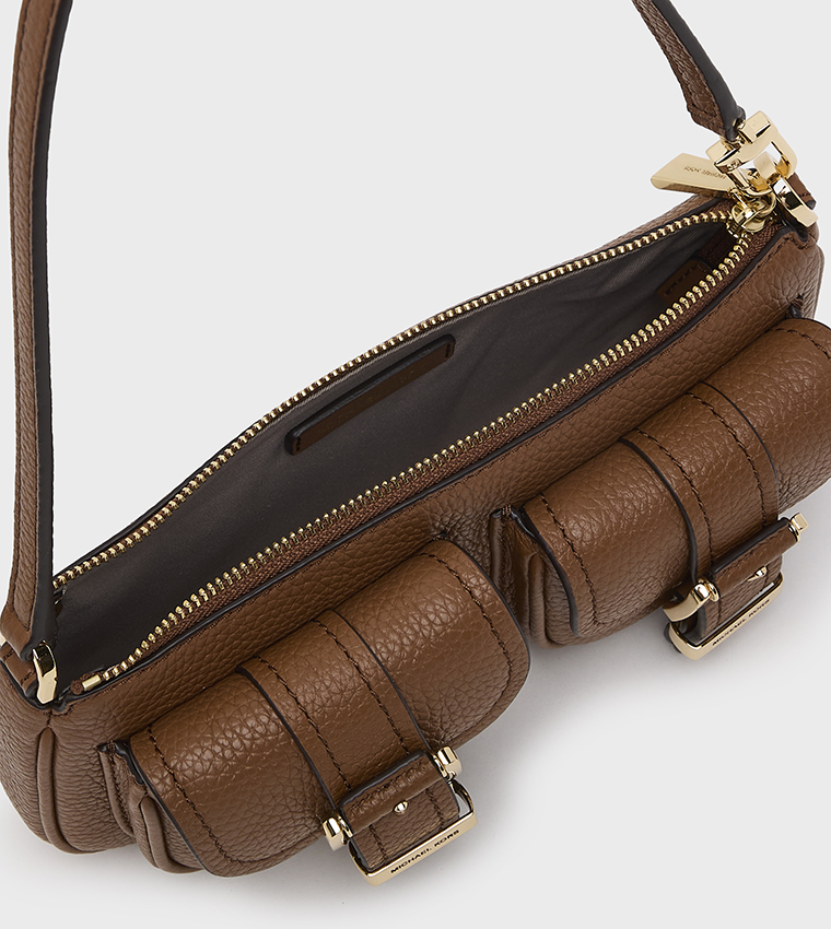 ZOE Textured Front Pocket Shoulder Bag