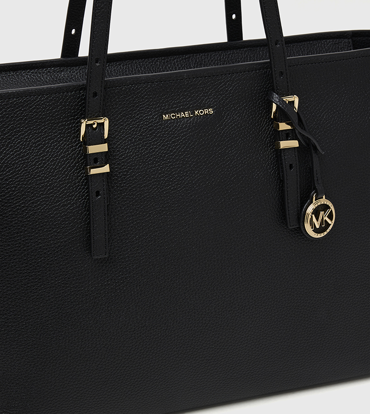 QUINN Textured Zip-Closure Tote Bag