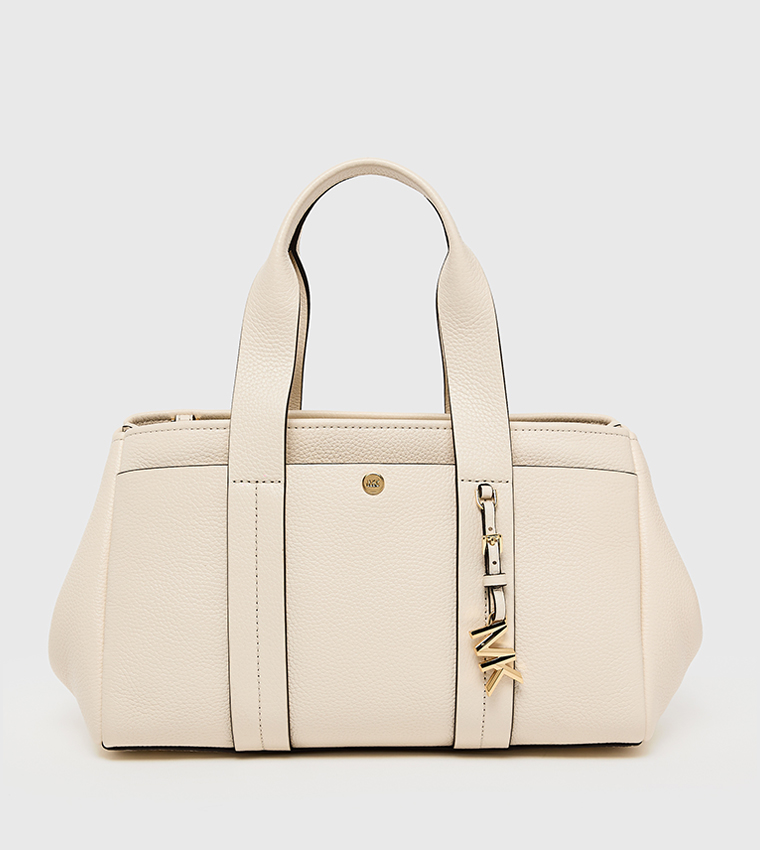 ROMEE Solid Pebbled Leather Satchel Bag