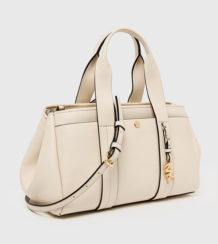 ROMEE Solid Pebbled Leather Satchel Bag