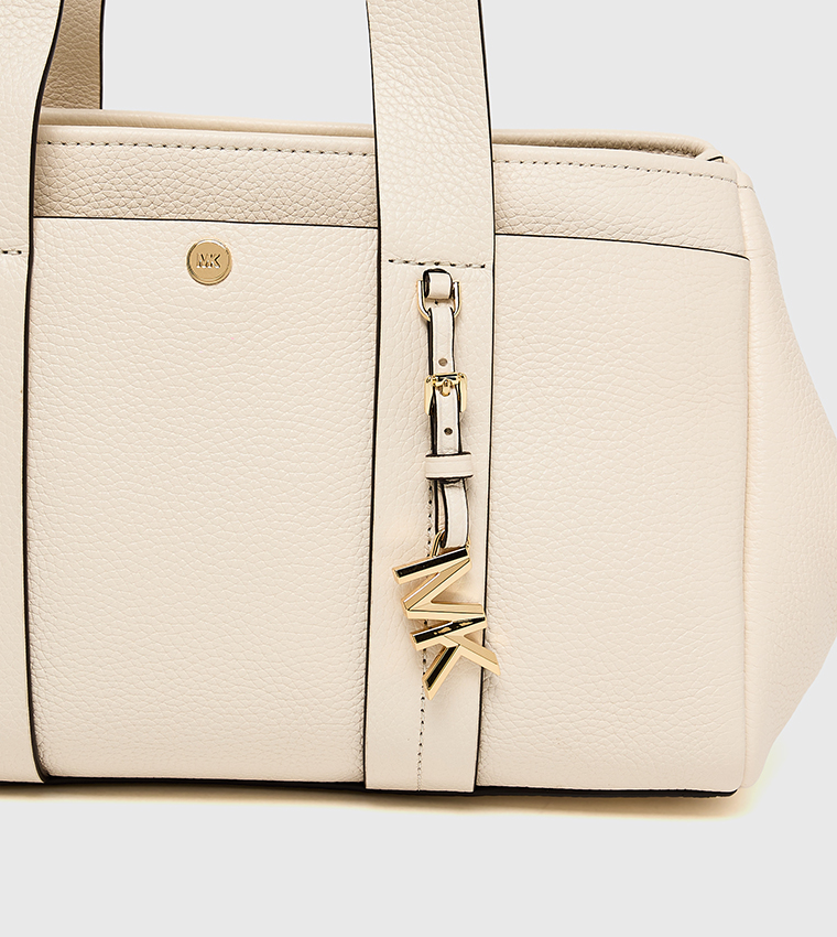 ROMEE Solid Pebbled Leather Satchel Bag