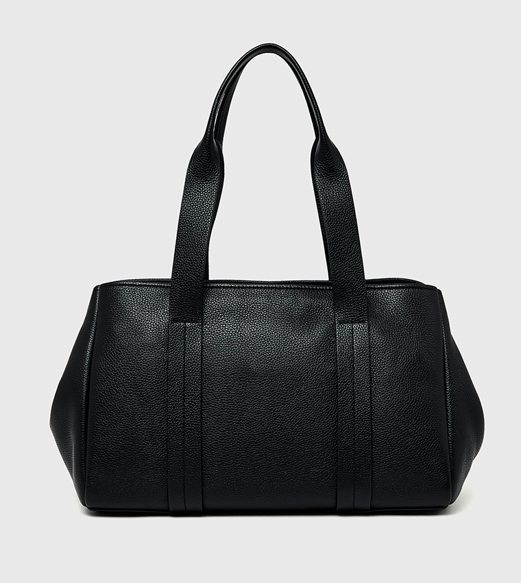 ROMEE Textured Zip Closure Tote Bag