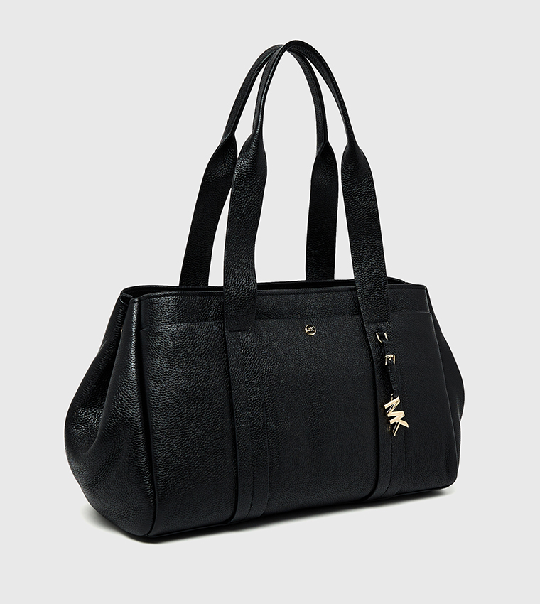 ROMEE Textured Zip Closure Tote Bag