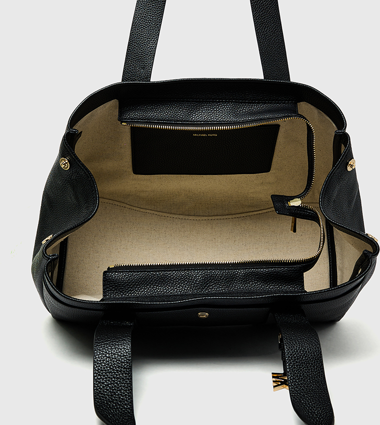 ROMEE Textured Zip Closure Tote Bag