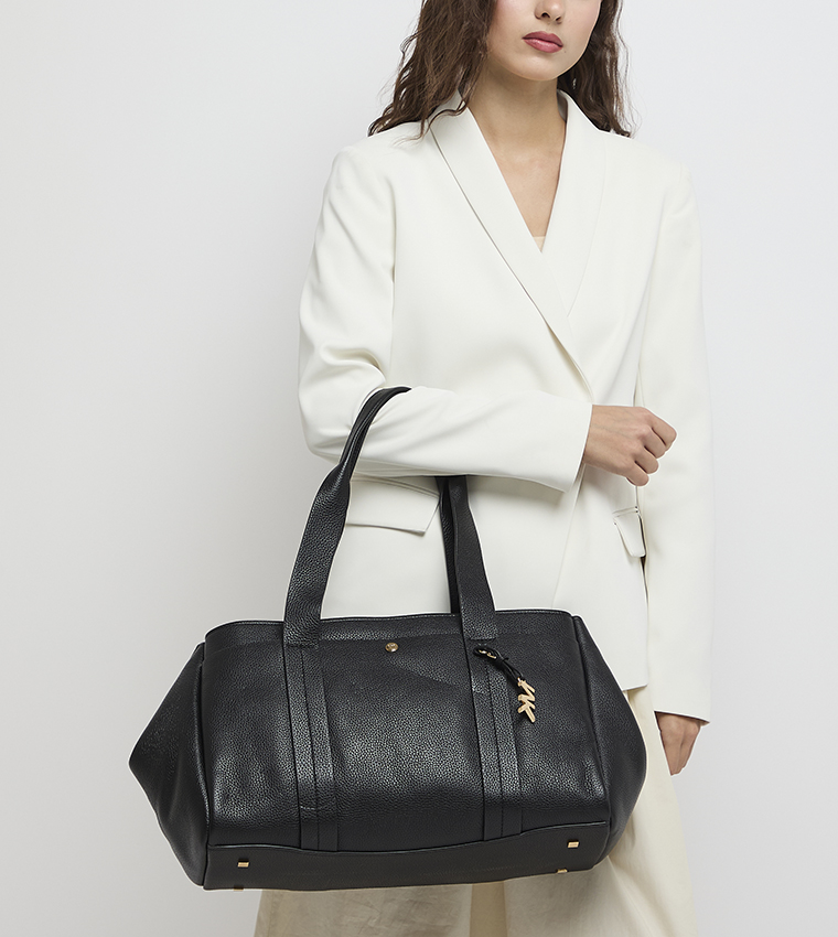 ROMEE Textured Zip Closure Tote Bag