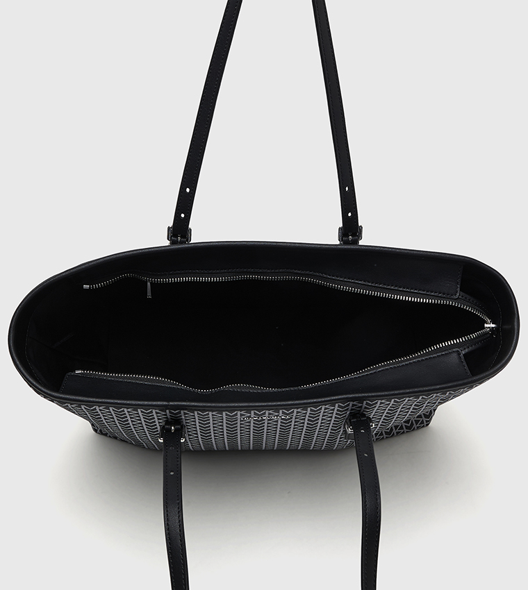 QUINN Patterned Zip Closure Tote Bag