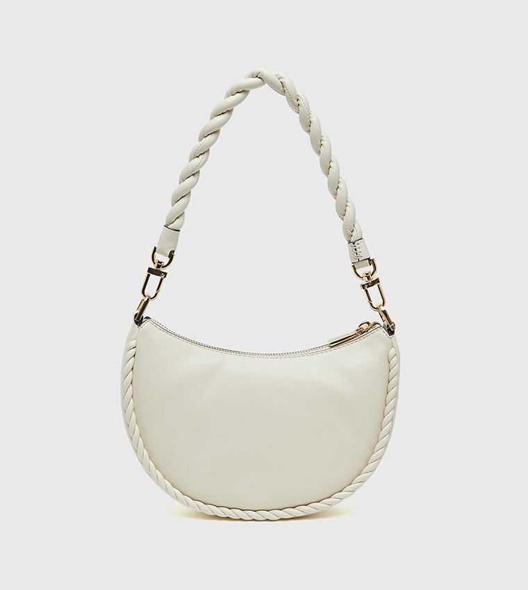 KYLA Textured Twisted Handle Shoulder Bag