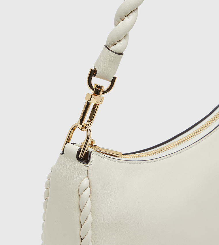 KYLA Textured Twisted Handle Shoulder Bag