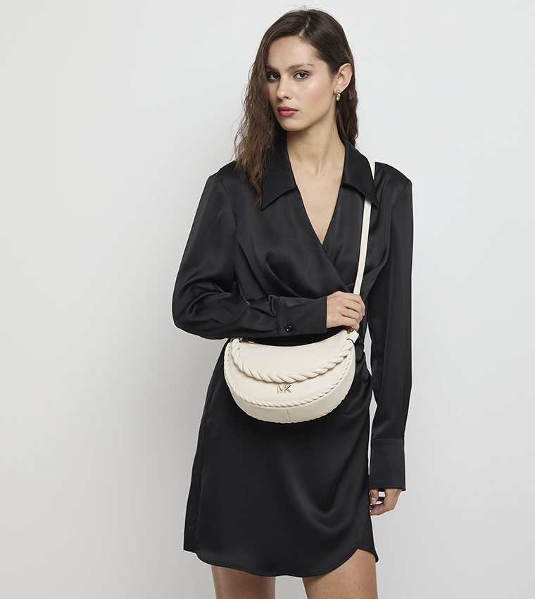 KYLA Textured Twisted Handle Shoulder Bag