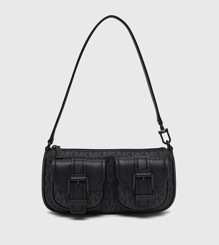 ZOE Monogram Patterned Front Pocket Shoulder Bag