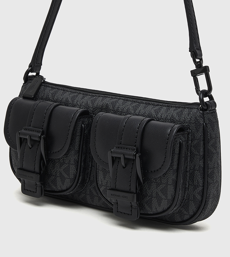 ZOE Monogram Patterned Front Pocket Shoulder Bag