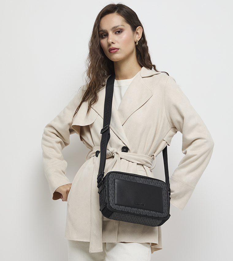 MAEVE Monogram Patterned Front Pocket Crossbody Bag