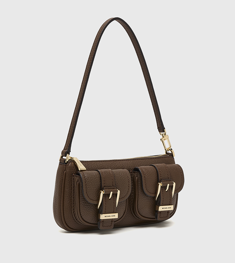 ZOE Textured Front Pocket Shoulder Bag