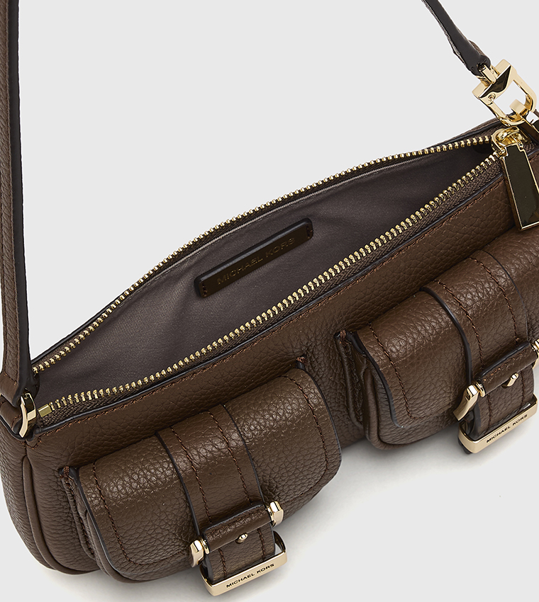 ZOE Textured Front Pocket Shoulder Bag