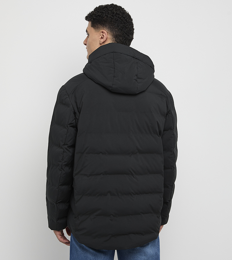 Zip-Through Puffer Hooded Jacket