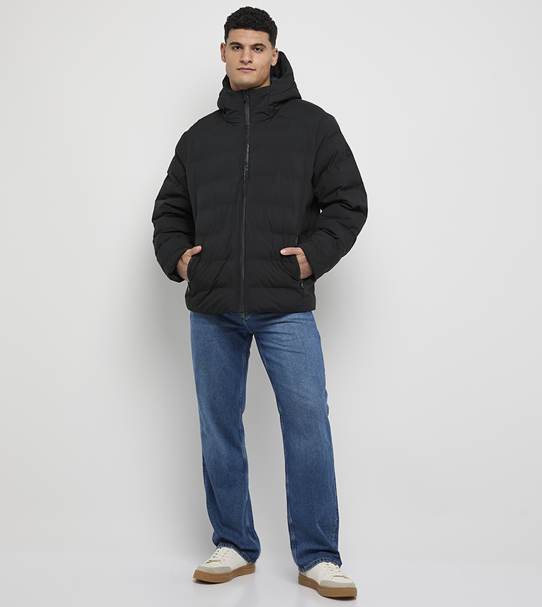 Zip-Through Puffer Hooded Jacket