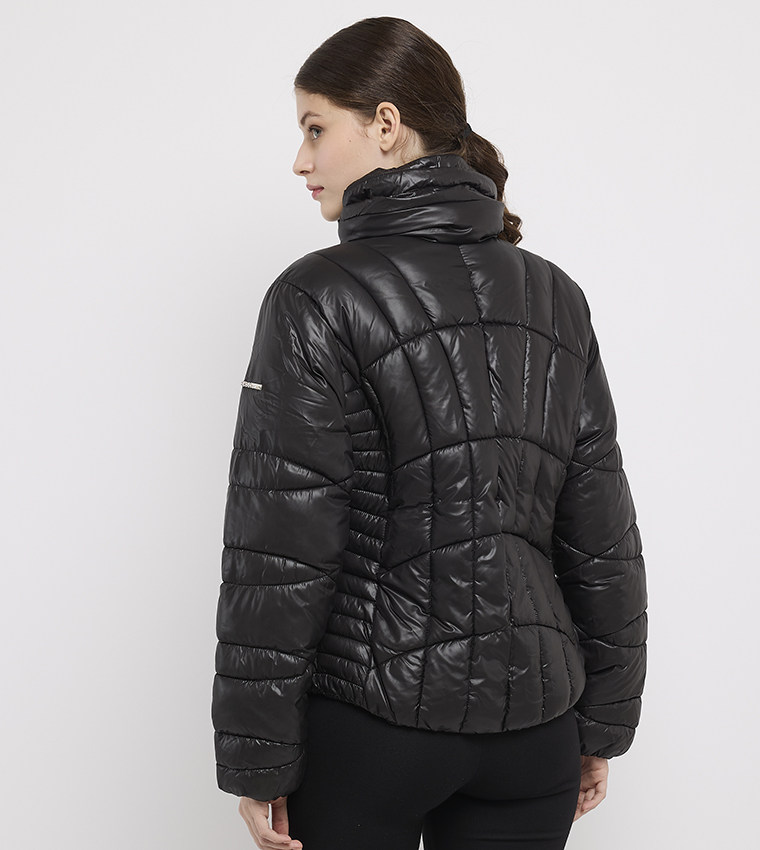 Solid Long Sleeves Puffer Jacket