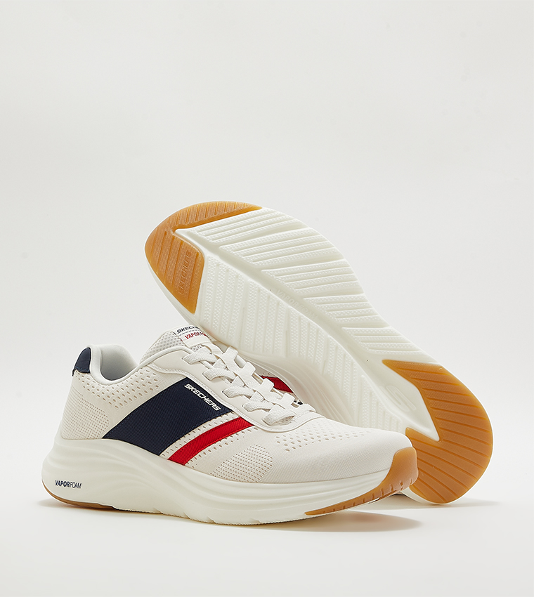 Buy Skechers VAPOR FOAM Logo Detail Lace Up Sneakers In White