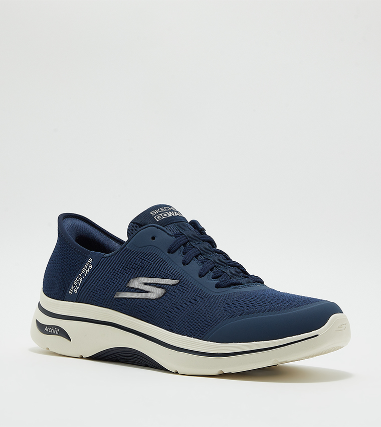 Buy Skechers GO WALK ARCH FIT Knitted Walking Shoes In Blue